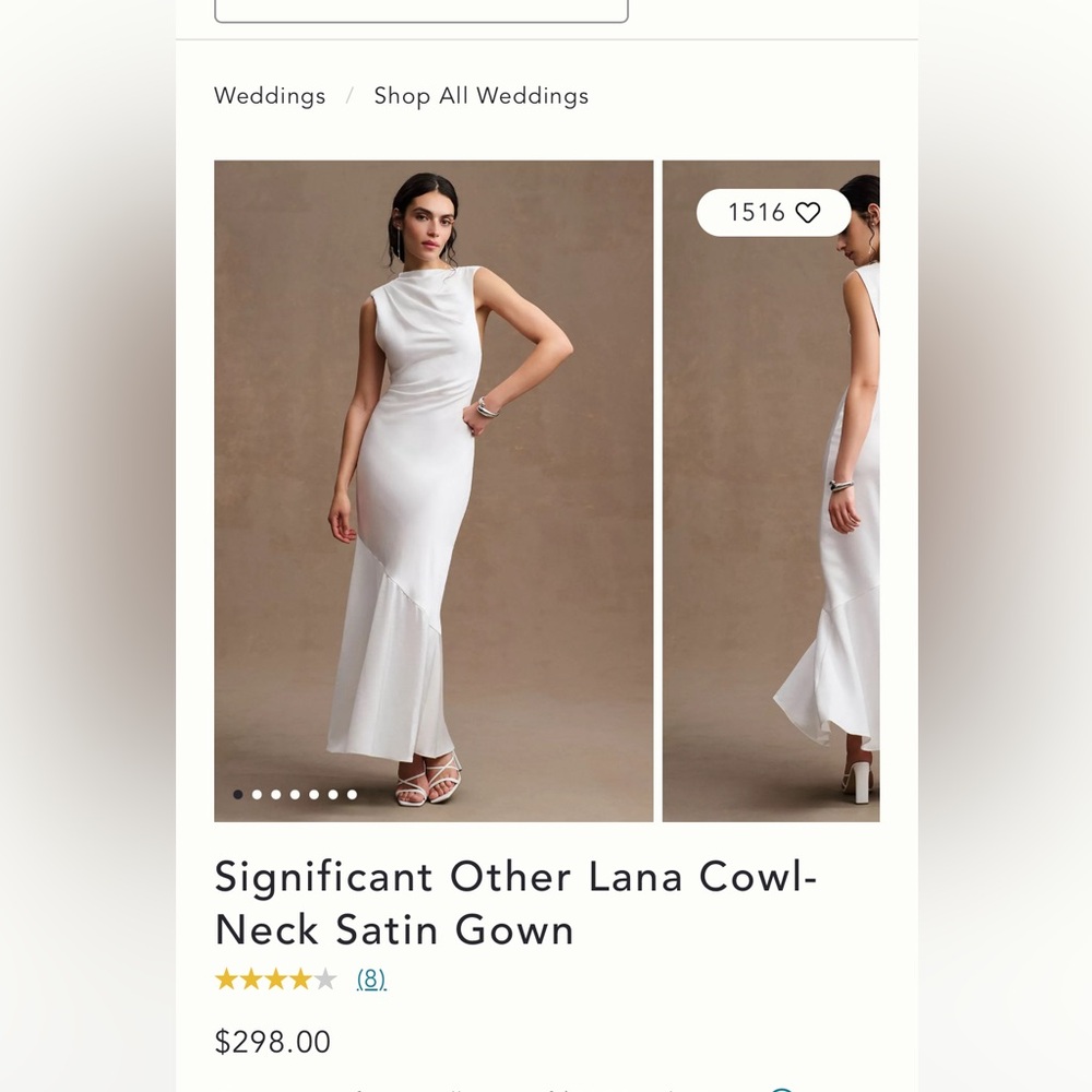 Significant other Lena cowl-neck satin gown from anthropology